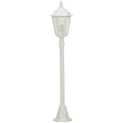 Gulvlampe Landstil Type nr. 4142, højde 115cm, E27 QA55 maks.57W, Støbt aluminium / Katedralglas, hvid