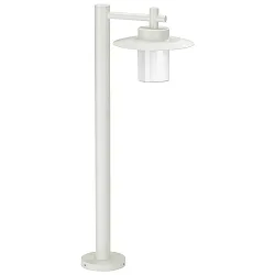 Path light Country style Hat shape flat Type No. 4152, IP44, 88.5cm, E27 QA55 max. 57W, cast alu / opal glass, white matt