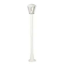 Gulvlampe Type nr. 4154, IP54, højde 117.5cm, E27 QA55 maks. 57W, aluminium / plast klar, hvid matt