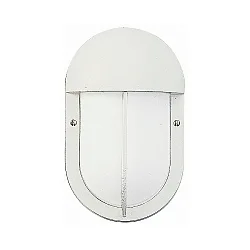 Udendørs Væg- og Loftlampe Type nr. 6031, oval med Delvis blændeåbning, IP44, E27 QA55 maks. 57W, Støbt alu / glas