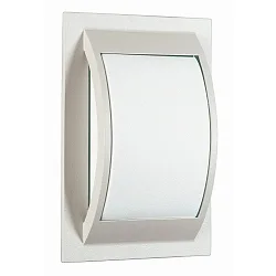 Outdoor Wall and Ceiling luminaire Type No. 6199, IP44, 20 x 30cm, E27 QA55 max. 57W, cast alu / opal glass, white
