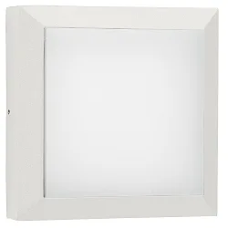 Udendørs LED Væg- og Loftlampe Type nr. 6560, IP54 IK08, 19 x 19cm, 8W 3000K 880lm, Støbt alu / Opalglas, dæmpbar, hvid matt