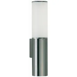 Udendørs Væglampe Type nr. 0214, rund, IP44, E27 maks. 20W (LED), rustfrit stål / Akrylglas mattiert