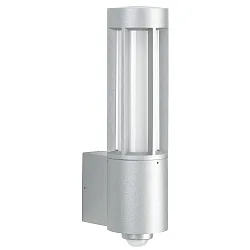 Udendørs Væglampe Type nr. 0215 med bevægelsesdetektor (Type nr. 0221), IP44, E27 maks. 20W, Støbt aluminium / Opalglas