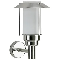 Udendørs Væglampe Type nr. 0237, med Pagoda tag, IP44, E27 QA55 maks. 57W, rustfrit stål / Opalglas