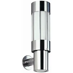 Udendørs Væglampe Type nr. 0239 med ekstra Downlight (Type nr. 0243), E27 + GU10 PAR 20, rustfrit stål / Opalglas