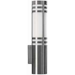 Udendørs Væglampe Type nr. 0258, beslag under, IP44, E27 maks. 20W (LED), rustfrit stål / Opalglas