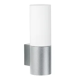 LED Udendørs Væglampe Type nr. 0277, IP44, 10W 3000K 900lm, Støbt aluminium / Opalglas, dæmpbar, sølv matt