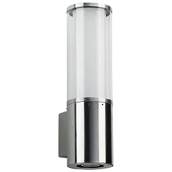 Udendørs Væglampe Type nr. 0323, IP44, E27 20W (LED), med lavere lys GU10 PAR16 50W, rustfrit stål