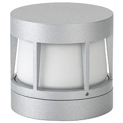 Outdoor LED Wall, Ceiling and Pillar luminaire Type No. 0326, IP54, Ø 14cm, 10W 3000K 900lm, cast alu, dimmable, silver