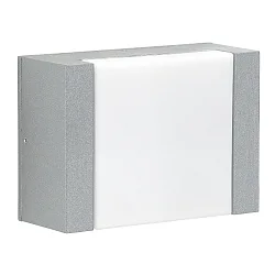 LED Outdoor Wall luminaire Type No. 0331, flat light distributor, 5W 3000K 480lm, cast alu, acrylic glass, dimmable, silver