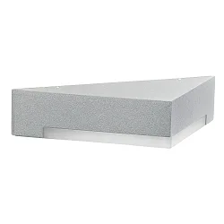 LED Outdoor Wall luminaire Type No. 0333, triangle shape, 5W 3000K 480lm, cast alu / acrylic glass, dimmable, silver matt
