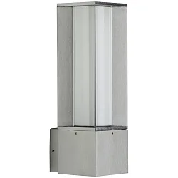 Udendørs Væglampe Type nr. 0335, firkantet, IP44, E27 maks. 20W (LED), rustfrit stål matt / Opalglas