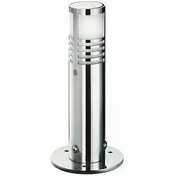 Sokkellampe Type nr. 0557, IP44, højde 25cm, G9 QT14 maks. 40W, rustfrit stål / Borosilikatglas satiné
