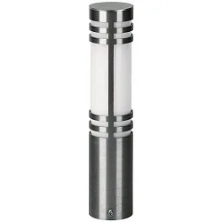 Sokkellampe Type nr. 0559 rustfrit stål, IP44, højde 50cm, 1x G24d-2 TC-D 18W, rustfrit stål / Opalglas