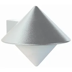 Udendørs Væglampe Type nr. 0617 med direkt vægmontering, IP44, E27 QA55 maks. 57W, Støbt aluminium / Opalglas, sølv matt
