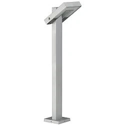 LED Pullertlampe Type nr. 2091, IP54, højde 90cm, 16W 3000K 1600lm, svingbar 120°, Støbt aluminium / satin glas, sølv matt