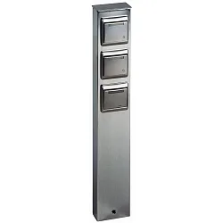 Udendørs Sokkelkolonne Type nr. 2107, 3-vejs ensidig, IP44, højde 50cm, uden Skiftefunktion, rustfrit stål