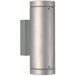 Udendørs Vægspot Type nr. 2198 - 2-sidet, IP44, 2x GU10 PAR16 maks. 50W, stiv, Støbt aluminium / Borosilikatglas, sølv matt