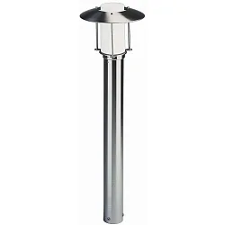 Pullertlampe Type nr. 2257, med Pagoda tag, højde 90cm, IP44, E27 QA55 maks. 57W, rustfrit stål / Opalglas