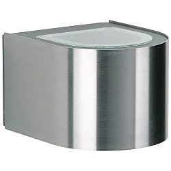 LED Udendørs Vægspot Type nr. 2337 - 2-sidet, bred/bred, rund, IP44, 2x 3W 3000K 330lm, stiv, rustfrit stål / glas klar