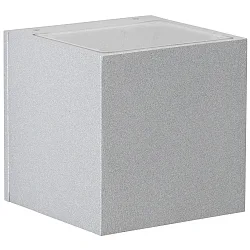 LED Outdoor Wall spot Type No. 2372 - 2-sided, wide/wide, square, IP44, 230V AC/DC, 2x 3W 3000K 330lm, glass, silver