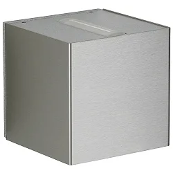 LED Udendørs Vægspot Type nr. 2374 - 2-sidet, tæt/bred, Kubus, IP44, 2x 3W 3000K 330lm, stiv, rustfrit stål / linse + glas