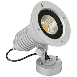 LED Udendørs Vægspot Type nr. 2381, IP54, 29W 3000K 4480lm 30°, drejelig, svingbar, dæmpbar, Støbt alu / glas, sølv matt