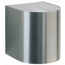 LED Udendørs Vægspot Type nr. 2403 - 2-sidet, tæt/tæt, rund, IP44, 2x 6.7W 3000K 600lm, stiv, rustfrit stål / linsetegning