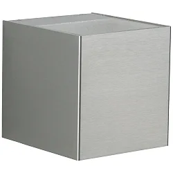 LED Udendørs Vægspot Type nr. 2414 - 2-sidet, bred/bred, Kubus, IP44, 2x 6.7W 3000K 600lm, stiv, rustfrit stål / glas klar