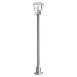 Gulvlampe Type nr. 4154, IP54, højde 117.5cm, E27 QA55 maks. 57W, aluminium / plast klar, sølv