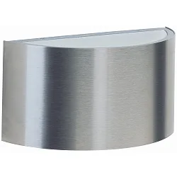 Udendørs Væglampe Type nr. 6146, 2-sidet, IP44, halv rund, bredde 20.5cm, G9 QT14 max 60W, rustfrit stål / Opalglas