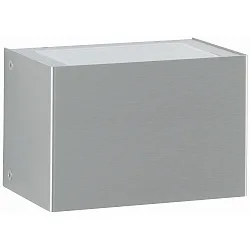 Udendørs Væglampe Type nr. 6164, 2-sidet, firkantet, IP44, bredde 15cm, G9 QT14 maks. 60W, rustfrit stål / Opalglas