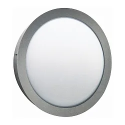Udendørs Væg- og Loftlampe Type nr. 6174, IP44, Ø 28cm, E27 QA55 maks. 57W, rustfrit stål / Opalglas