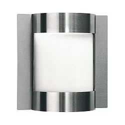 Udendørs Væglampe Type nr. 6187, halv rund, IP44, E27 QA55 maks. 57W, rustfrit stål / Opalglas