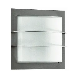 Udendørs Væg- og Loftlampe Type nr. 6191, buet, 26 x 26cm, IP44, E27 QA55 maks. 57W, rustfrit stål matt