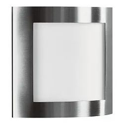 Udendørs Væg- og Loftlampe Type nr. 6193, halv rund, IP44, E27 QA55 maks. 57W, rustfrit stål matt / Opalglas