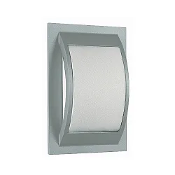 Outdoor Wall and Ceiling luminaire Type No. 6199, IP44, 20 x 30cm, E27 QA55 max. 57W, cast alu / opal glass, silver matt
