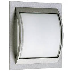 Udendørs Væg- og Loftlampe Type nr. 6202, IP44, 26.5 x 30cm, E27 QA55 maks. 57W, Støbt aluminium / Opalglas, sølv matt