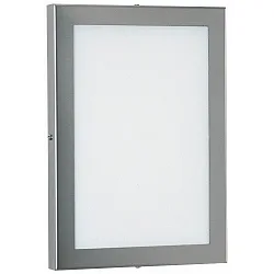 Outdoor LED Wall and Ceiling luminaire Type No. 6350, 22.5 x 32cm, IP54, 20W 2200lm, stainless steel / opal glass pane