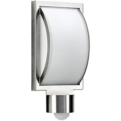 LED Udendørs Væglampe Type nr. 6390, bevægelsesdetektor (Type nr. 6391), flad/konveks, IP44, 10W 3000 900lm, rustfrit stål