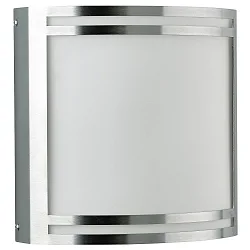 Udendørs LED Væg- og Loftlampe Type nr. 6407, Cover firkantet, IP44,10W 3000K 900lm, rustfrit stål / Opalglas