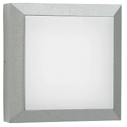 Outdoor LED Wall and Ceiling luminaire Type No. 6562, IP54 IK08, 32 x 32cm, 20W 3000K 2000lm, cast alu, dimmable, silver matt