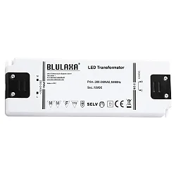 Blulaxa LED Transformer Trafo 12V DC, fast spænding, ultra-fladt design, 0.5W-15W