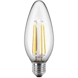 Blulaxa LED Filament Kerteformet Lyskilde 4,5W E27 varmhvid, Glas (klar) CRI > 90