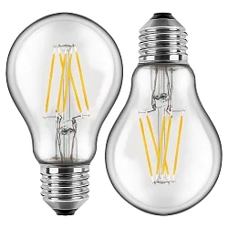 Blulaxa LED Filament Pæreformet Lyskilde 7W WW Glas (klar), Doppelpack