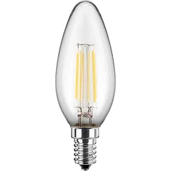 LED Filament Lyskilde kerteformet E14, 4,5W, 470lm, 2700K varmhvid, 300°, Glas klar CRI >90
