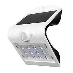 Blulaxa® LED Sol Udendørs Væglampe med PIR Sensor, IP65, 1.5W 3000K 220lm 120°, inkl. Akkumulator, hvid