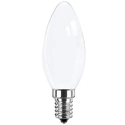 LED Filament Lyskilde kerteformet E14, 2,5W, 250lm, 2700K varmhvid, 300°, Glas opal