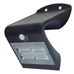 Blulaxa® LED Sol Udendørs Væglampe med PIR Sensor, IP65, 3.2W 3000K 400lm 120°, inkl. Akkumulator, hvid